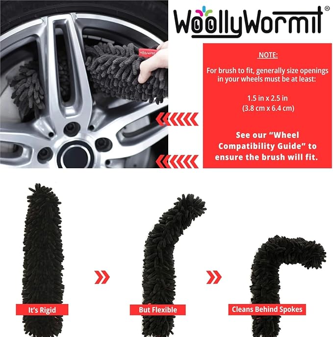 Wheel Cleaning Brush Car Detailing Kit - Rim Brush, Lug Nuts and Wheel Cleaner Brush Car Wash Kit -Tire Brushes for Cleaning Rims - Car Cleaning Supplies and Rim Cleaner Brush Set