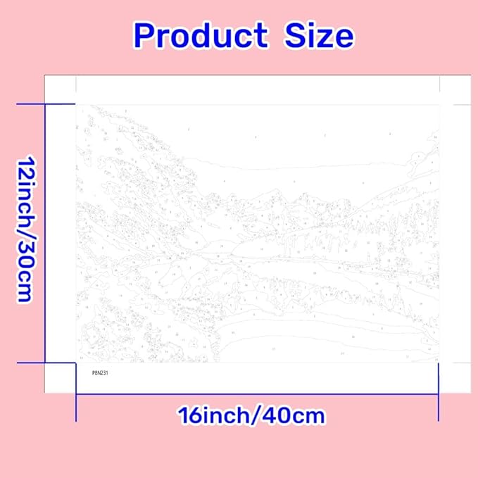 Paint by numbers Kit for adults beginners 2 pack paint by numbers kits for adults rolled up canvas for home decoration creative wall art with colorful gift box 12x16 inch Landscape Lake(231-232)