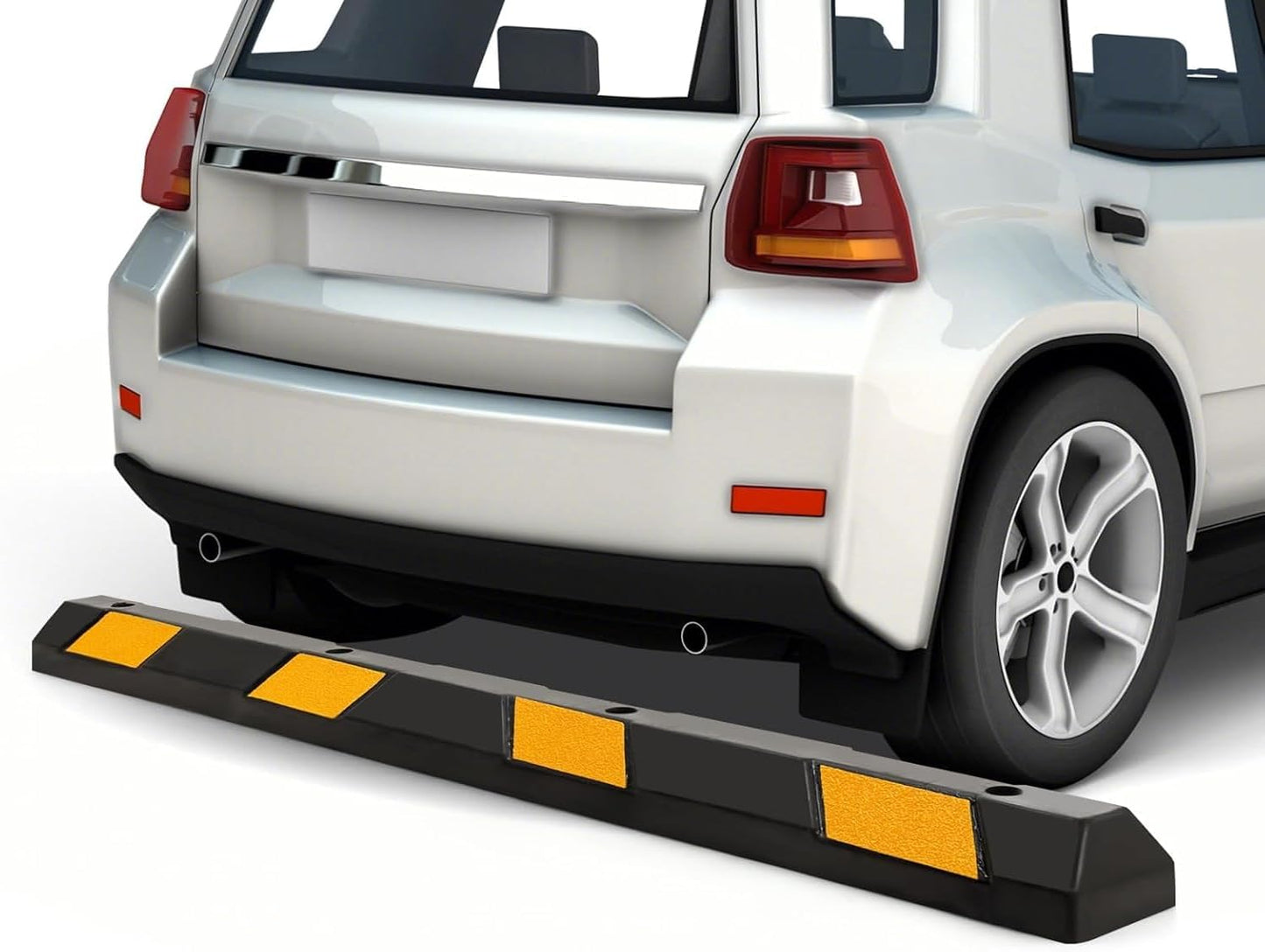 ERGOMASTER Parking Stopper for Garage,72” Rubber Parking Block with 8 High Reflective Yellow Safety Stripes for Vehicles Truck Driveway, Protect Pumpers from Cars Vans Trucks (6 Pack)