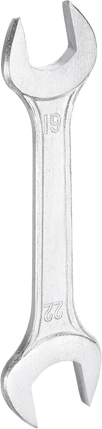 HARFINGTON Double Open End Wrench 19mm x 22mm Metric 15 Degree Offset Angle Small Flat Head Wrench Galvanizing Open Ended Spanner for Automotive Repair Furniture Assembly