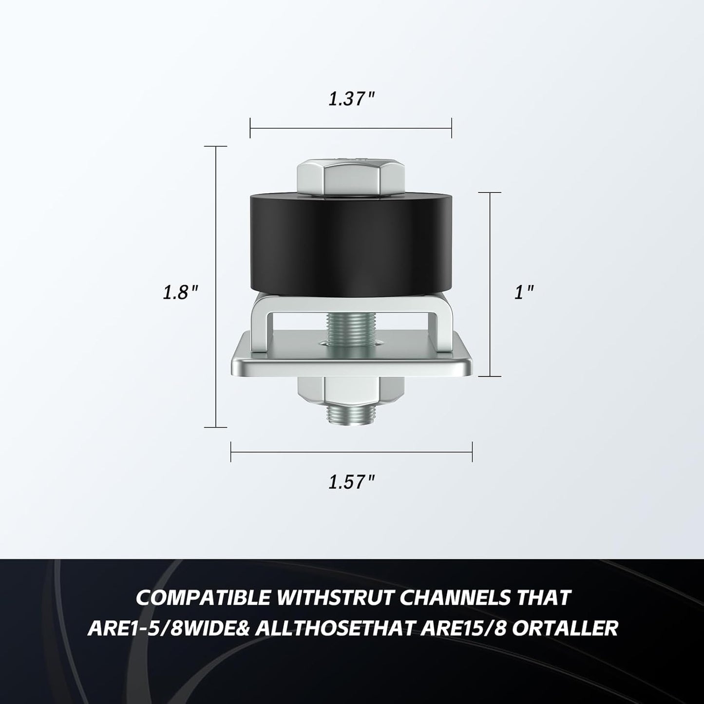 SKTREX Trolley Roller Wheels Limit Trolley Assembly Positioning for Unistrut Strut Channel with 1-5/8" Wide and All 1-5/8" or Taller Strut Channel Pack of 8