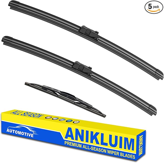 ANIKLUIM® 26"+17" Wiper Blades with 12" Rear Wiper Blade Set Replacement for 2010-2016 SRX Windshield Wipers Original Factory Quality (Pack of 3)