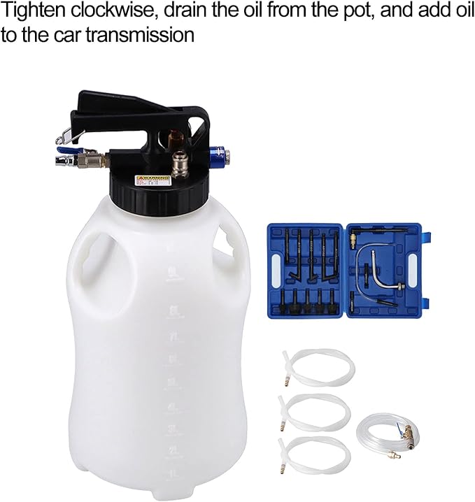 Oil Filling Dispenser, Transmission Fluid Pump Compatible with Automotive Vehicles, 10L Pneumatic Engine Oil Change Tool, Automatic Fluid Filling Kit