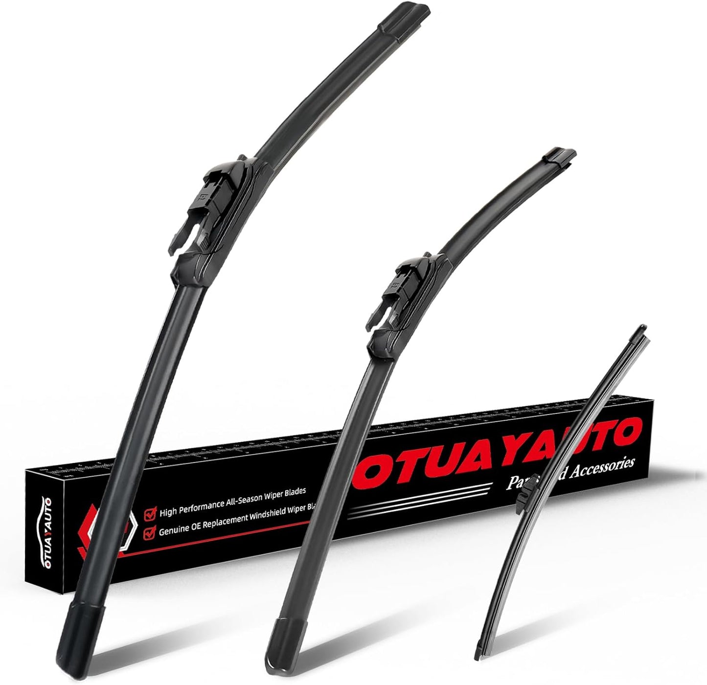 OTUAYAUTO Windshield Wiper Blades - Replacement for Ford Explorer 2011-2019 - Front and Rear Wiper Blades Set, Original Equipment Replacement, Pinch Tab - 26"+22"+11" (Set of 3)