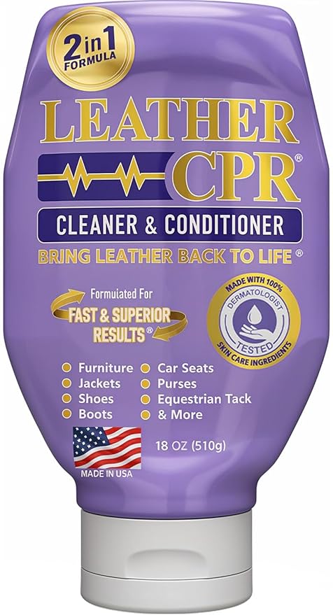 Leather CPR Cleaner & Conditioner 18oz - Cleans, Conditions, Restores & Protects Leather Furniture, Handbags, Car Seats, Interior, Jackets, Boots, Purses, Shoes, Couch, Saddles, Tack & More