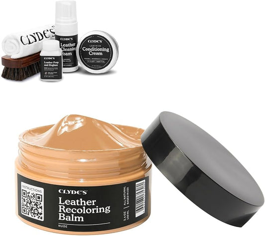 Clyde's™ 4-Step Leather Recoloring Kit | Includes Brush and Lint-Free Towels | Cleans, Restores, and Protects Your Leather