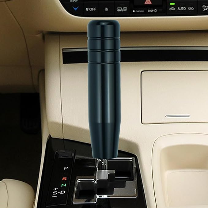 Gear Shift Knob - Universal Fit with 4 Alloy Adapters, 5.12" Long Lightweighted Shifter Knobs, Suitable for Manual & Auto Cars, Black