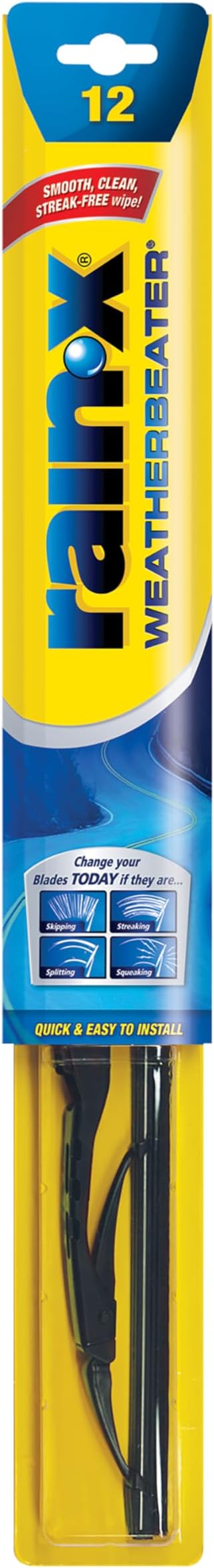 Rain-X RX30212 WeatherBeater Wiper Blades, 12" Windshield Wipers (Pack Of 1), Automotive Replacement Windshield Wiper Blades That Meet Or Exceed OEM Quality And Durability Standards