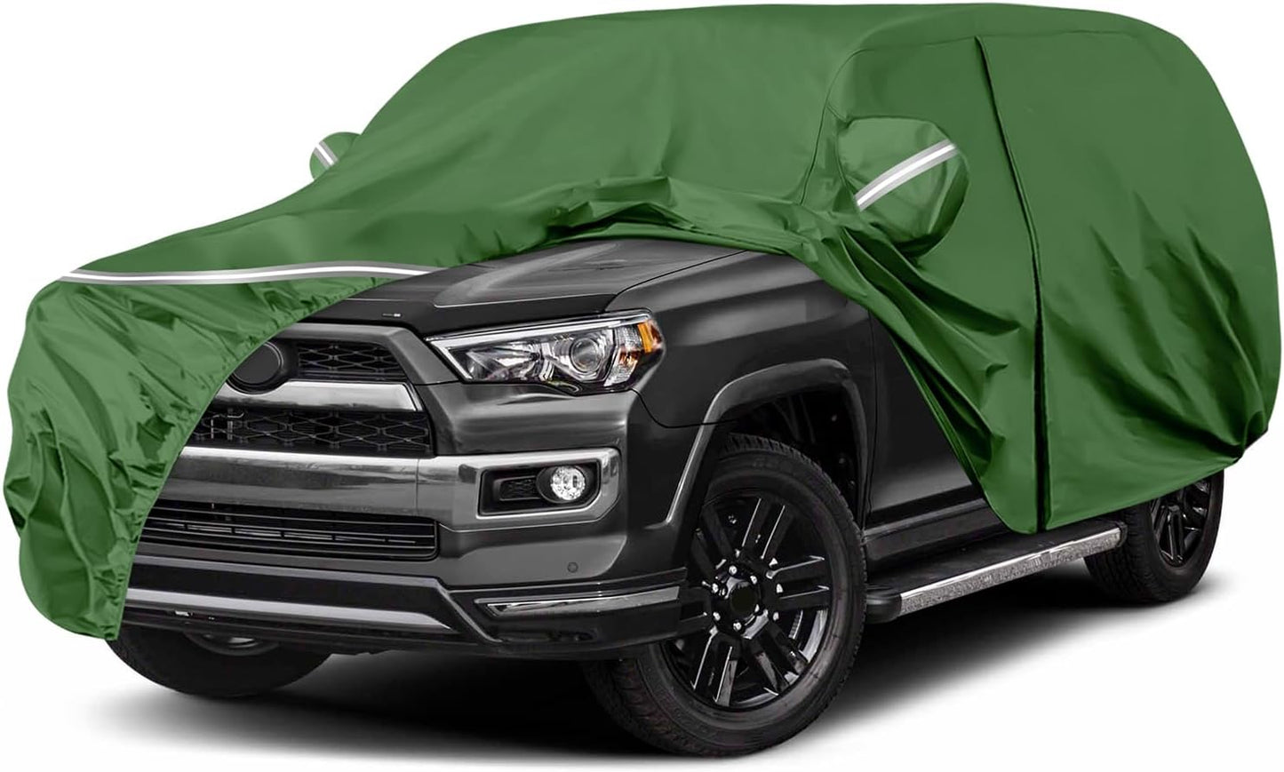 BOSSTONE Car Cover Custom Fit for Toyota 4runner 2002-2025, Waterproof All Weather for Automobiles Full Exterior Cover Rain Sun Snow Protector with Door Zipper (Green)