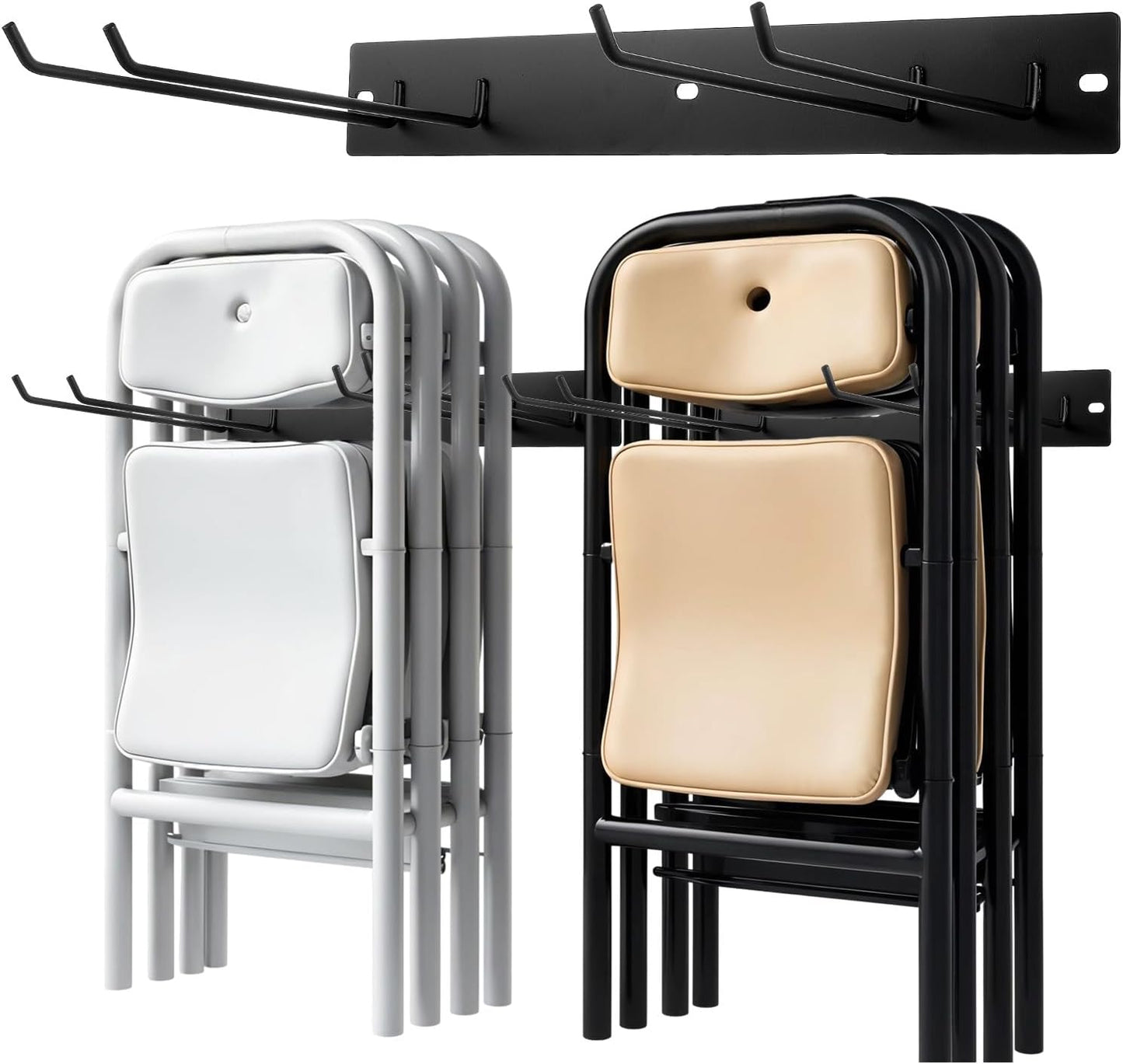 Folding Chair Storage Rack for Chair Organization and Garage Wall Mount Storage, Garden Tool Rack Organizer (2 Pack)