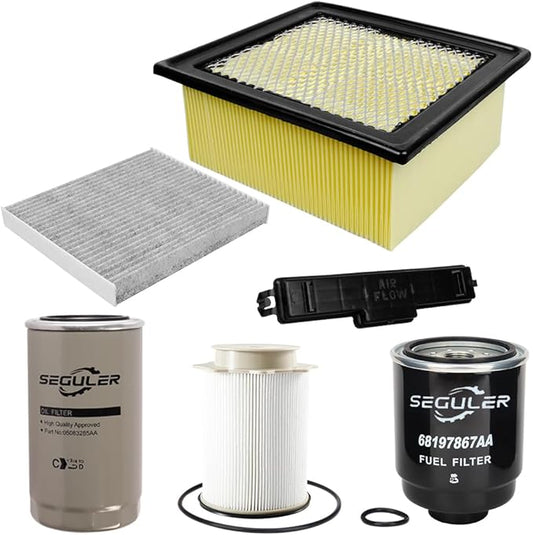 6.7L Diesel Filter Kit- 68197867AA 68157291AA Fuel 5083285AA Oil 53034051AB Air 68318365AA Cabin Air Filter Fits for 2013-2018 Ram 2500 3500 4500 5500 6.7L Diesel Engines