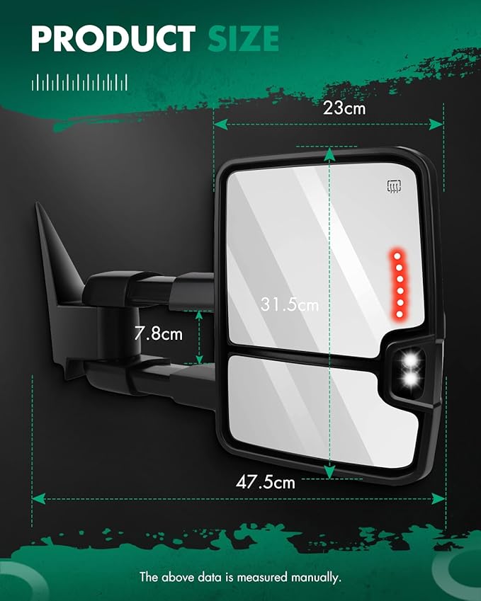 SCITOO Towing Mirrors Exterior Accessories Mirrors fit for 2003-2006 Silverado/Sierra (07 Classic Models) Turn Signal Power Controlling Heated