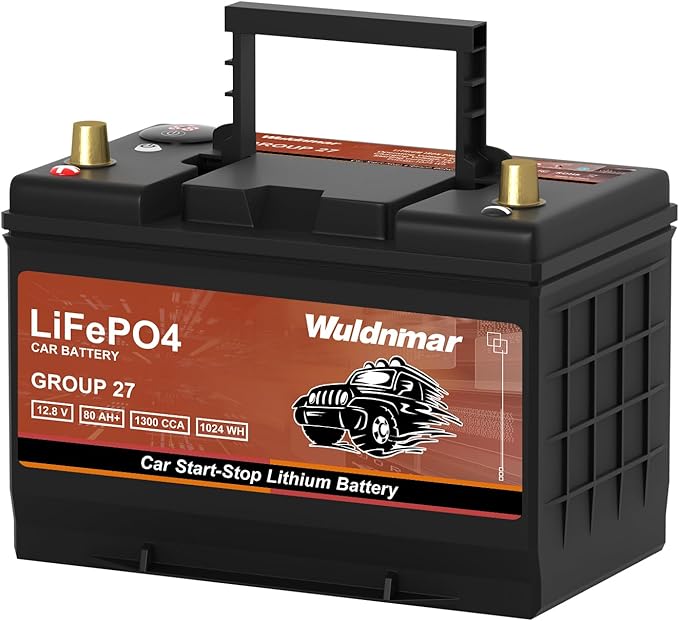 G27 80AH Lithium Car Battery for Start-Stop - 12V, No Acid, Quick Recharge, Long-Lasting Performance