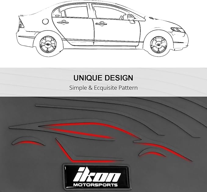 IKON MOTORSPORTS, Custom Fit Floor Mats Compatible with 2008-2015 Chevrolet Cruze, 16 Cruze Limited, Latex Heavy Duty All Weather Season Car Auto Front Rear Carpets Liner 5PC Gray/Grey