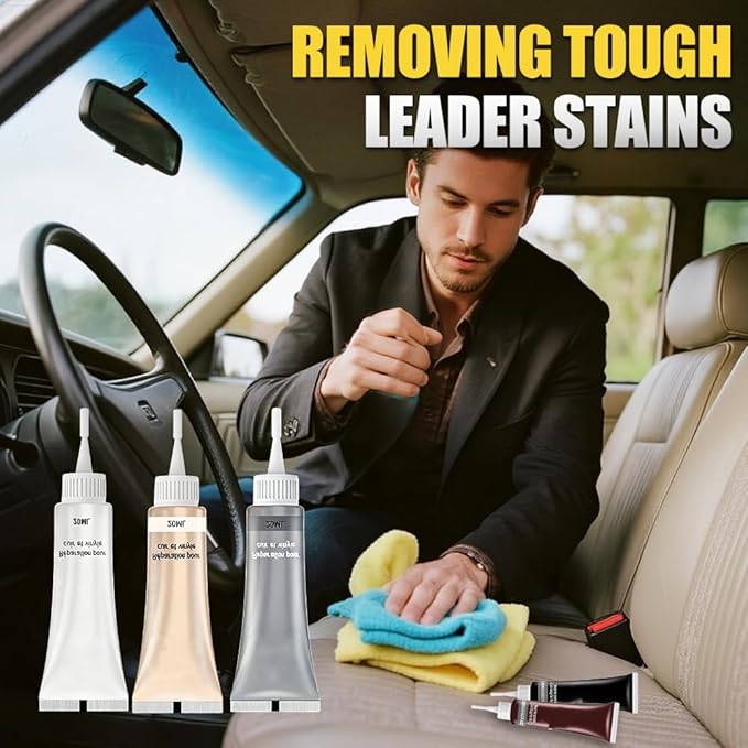 Advanced Leather Repair Gel, 2025 new Leather Repair Kit for Car Seats & Furniture - Repairs Tears/Holes/Cat Scratches on Leather Couch/Sofa/Car Interior, Includes Leather Filler & Brush (Brown)