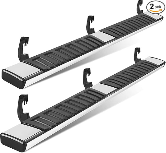 PZ Running Boards for 2007-2018 Chevy Silverado 1500 Extended Cab Mirror Stainless Steel Side Steps Nerf Bars (only for Gasoline)