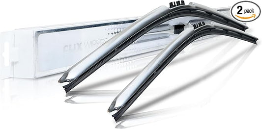 ClixWipers 24" + 24" (Set of 2) Chrome All Weather Premium Automotive Replacement Windshield Wiper Blades, Passenger and Driver Side Winter Wiper Blades for Various Car Models