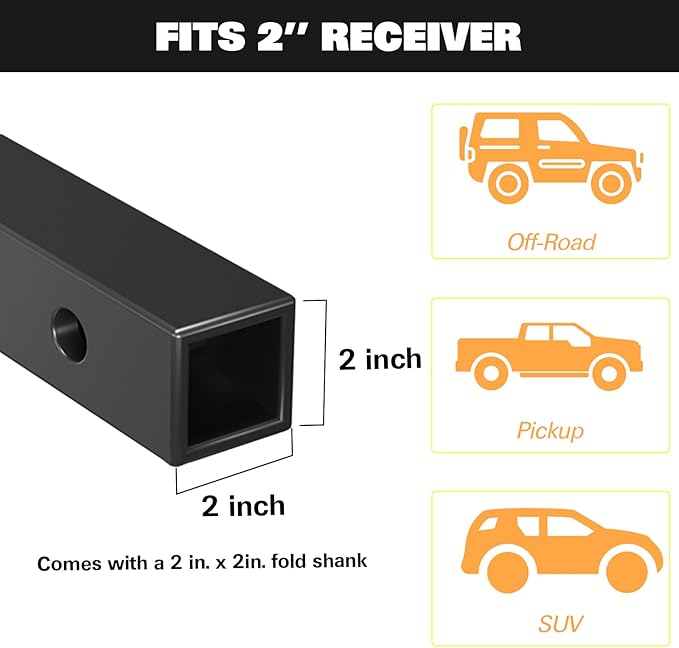 WEIZE Folding Hitch Mount Cargo Carrier Basket 60" x 20" x 6" with Waterproof Bag, Net, Strap, 2-Inch Folding Shank, 500 lbs Capacity Hitch Rack, Steel Construction