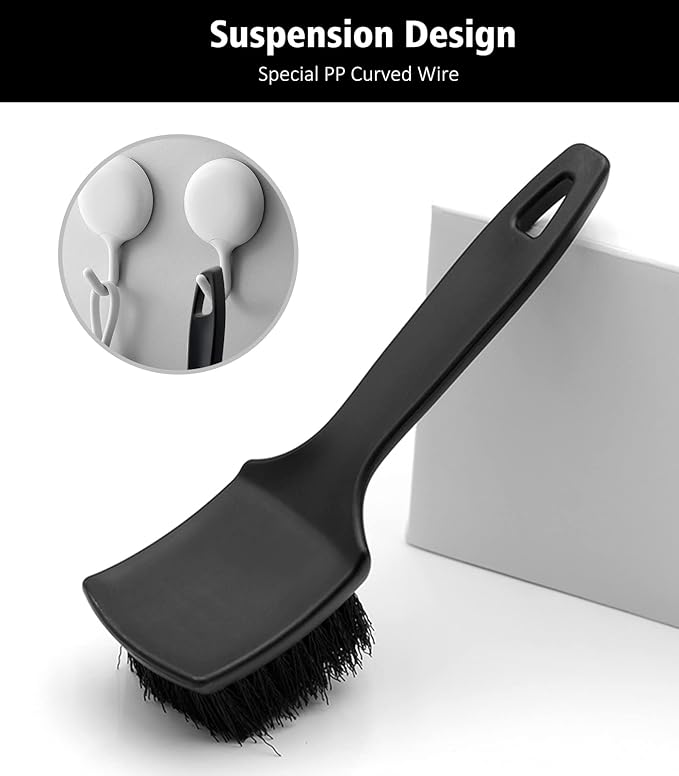 YeewayVeh 4Pack Car Wheel Cleaning Kit, Bendable Wheel Brush and Microfiber Rim Cleaner Brush, Tire Brush and Car Detailing Brush, Soft & No-Scratch Car Wheel Rim Brush Set for All Wheel Types, Red