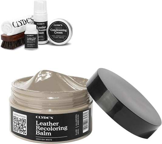 Clyde's™ 4-Step Leather Recoloring Kit | Includes Brush and Lint-Free Towels | Cleans, Restores, and Protects Your Leather