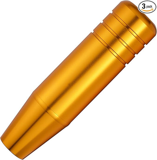 Abfer 5" Heavy Weighted Shifter Knob, Aluminum Alloy Car Gear Lever Stick Shift Handle Fit Most Automatic Manual Vehicle (Gold)
