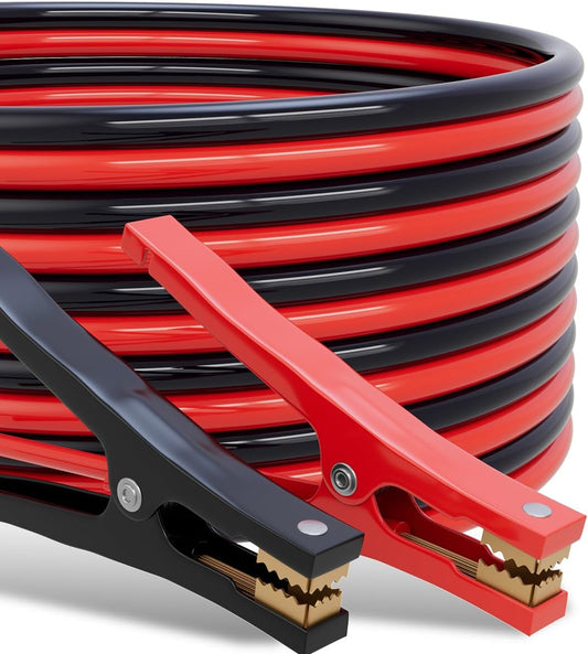 Jumper Cables for Car Battery, 8 Gauge 12 Feet 600AMP, Automotive Booster Cables for Jump Starting Dead or Weak Batteries with Carrying Bag Included