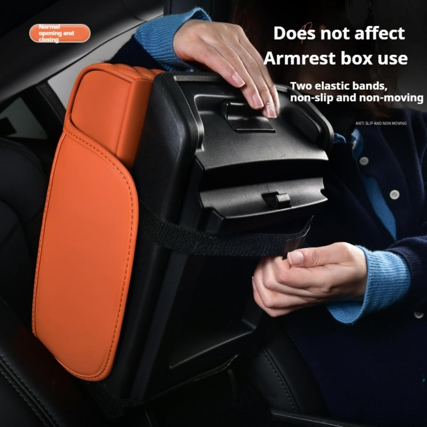 Center Console Cover Organizer, 5-In-1 Arm Rest Cover for Car with Cup Holder & Storage Pocket & Tissue Holder, Armrest Cover Cushion Pad, Water Ripples, Red