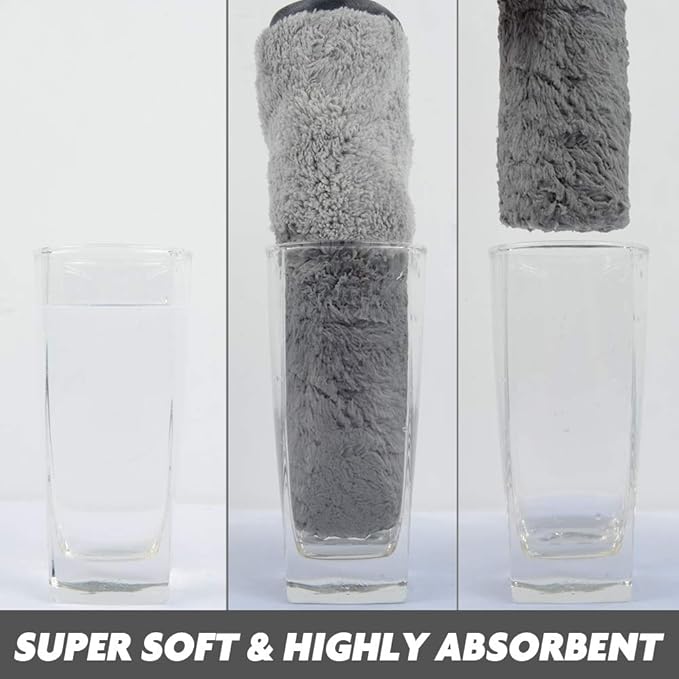 SINLAND Microfiber Car Drying Towels Scratch Free Ultra Absorbent Cleaning Cloths for Household, Car Washing, Drying and Auto Detailing 380gsm 16in x 16in 6 Pack