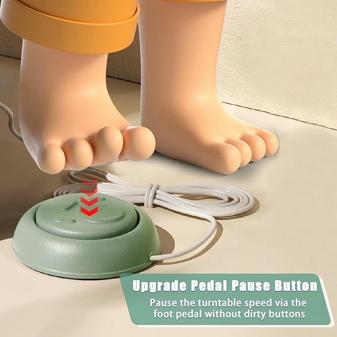 Hitish Mini Pottery Wheel, 4.7" Pottery Wheel for Kids Teens & Adults Beginners, Plug-in Motor, 1.32Lb Air Dry Clay, Crafts Kit for Home DIY, Ceramic Work & Art Creation, Clay Tools Included