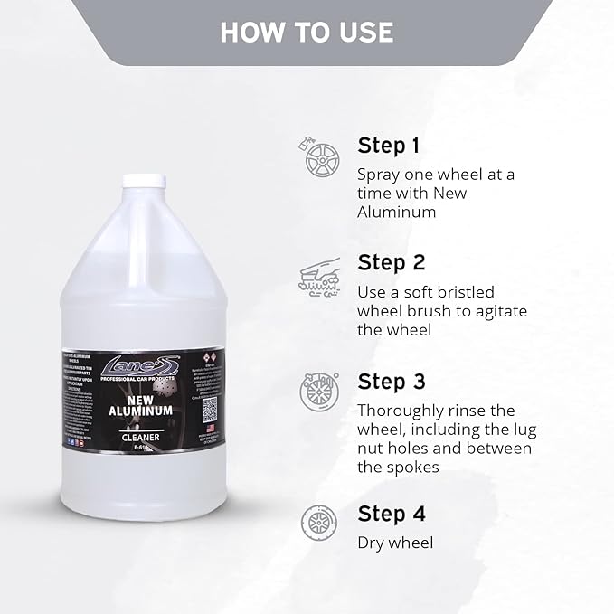LANE'S New Aluminum Car Wheel Cleaner | Acid Rim Cleaner and Brightener | Brake Dust, Oxidation & Rust Remover for Motorcycles, Cars, Trucks | Shines & Eliminates Hard Scrubbing | 1 Gallon, 2 Pack
