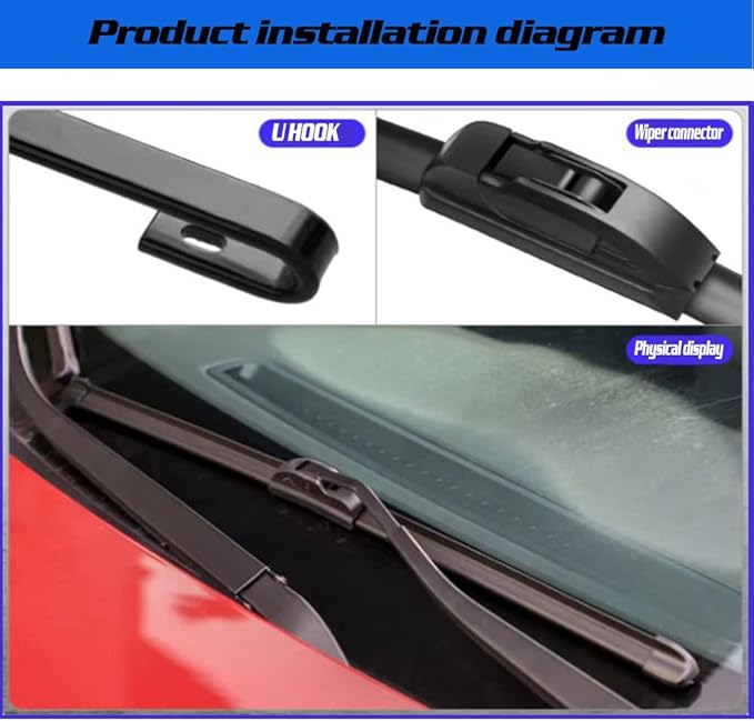 Front and Rear Windshield Wipers (pack of 4 pcs) for 2008 2009 2010 2011 2012 Mini Cooper R55 (Rear Double Doors)18" + 19" Front Windscreen wipers and 12" Rear Wiper blade