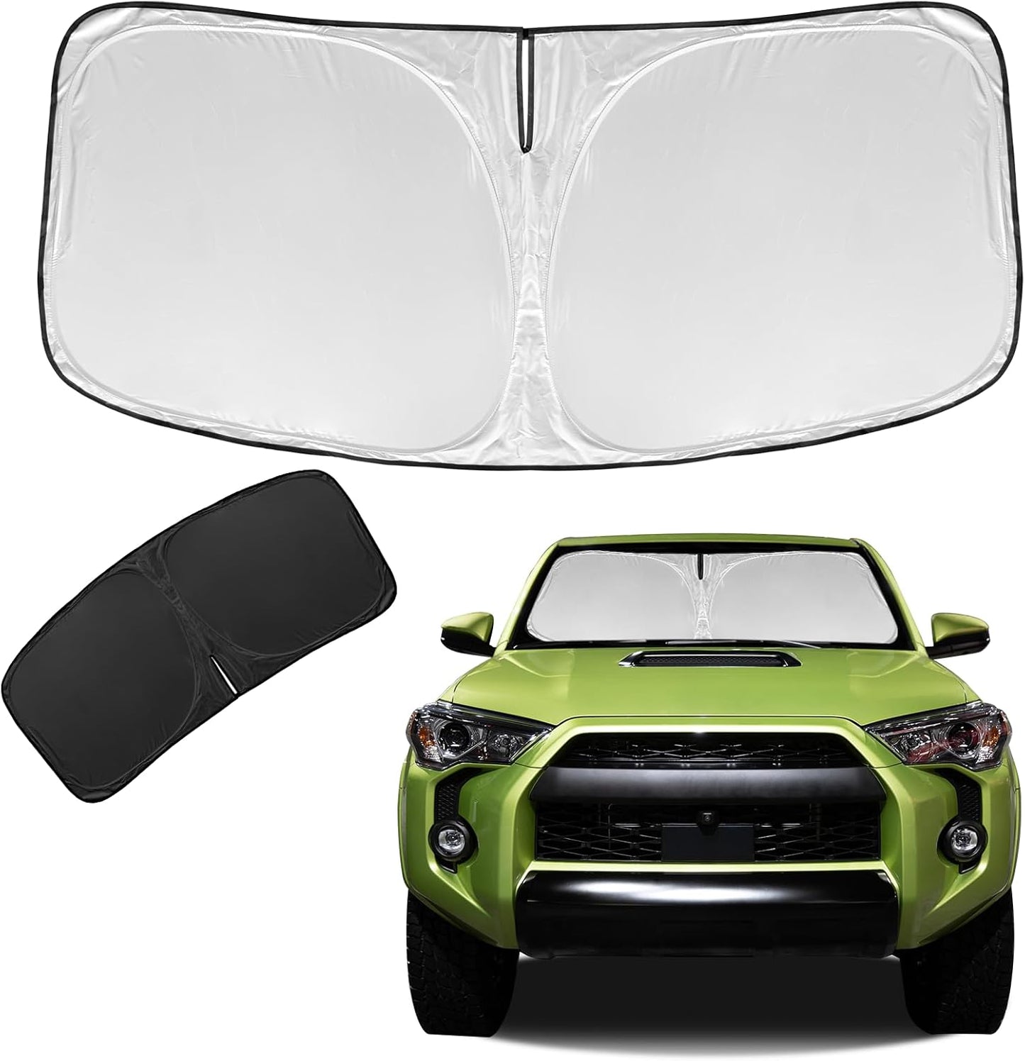 for Toyota 4Runner 2010-2024 2025 Sun Shade Sunshade Windshield Cover - 4 Layers Front Window Shade for 4-Runner Custom Fit Sun Visor - 240T Retractable Shade Blocks UV Rays Car Accessories