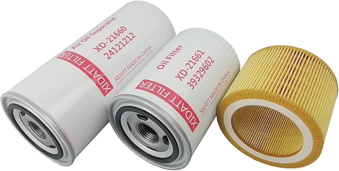 24121212 39329602 88171913 (Oil Separator+Oil Filter+Air Filter) Filter Kit Compatible With Air Compressor,XIDATT Filter Replacement Kit