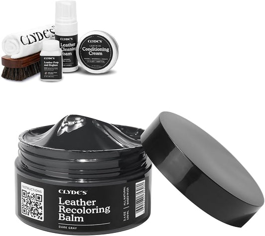 Clyde's™ 4-Step Leather Recoloring Kit | Includes Brush and Lint-Free Towels | Cleans, Restores, and Protects Your Leather
