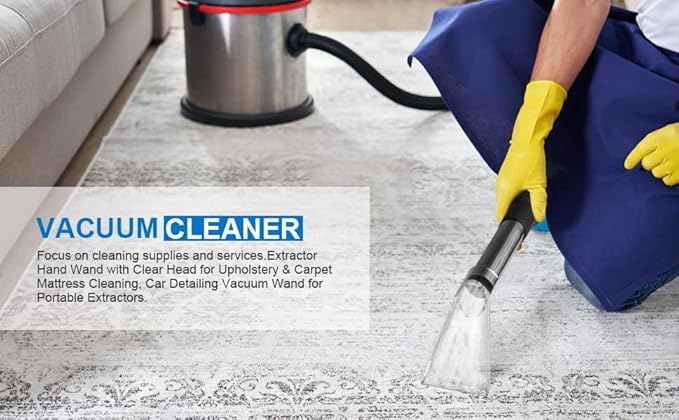 TunaMax Universal Work with All Shop Vacs with 2-1/2" & 1-7/8" & 1-1/4" Three Adapters Clear Extractor Attachment for Carpet Cleaning & Auto Detailing, Extraction Accessory for Wet Vacuum Cleaners