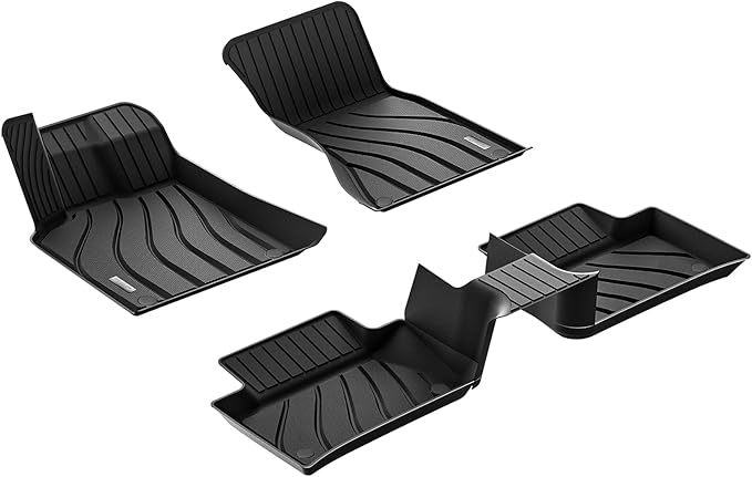 3W Floor Mats Compatible for Porsche Macan 2014-2025 TPE All Weather Custom Fit Floor Liner 1st and 2nd Row Car Mats Black