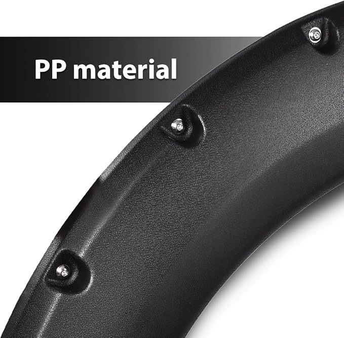 4PCS Fender Flares Fit for Ford F150 Styleside 2004-2008 & 2007-2008 Lincoln Mark LT with 66.0"/ 67.0"/ 78.0"/ 96.0" Bed Length Models Only Textured Rivet Style Wheel Cover Accessories