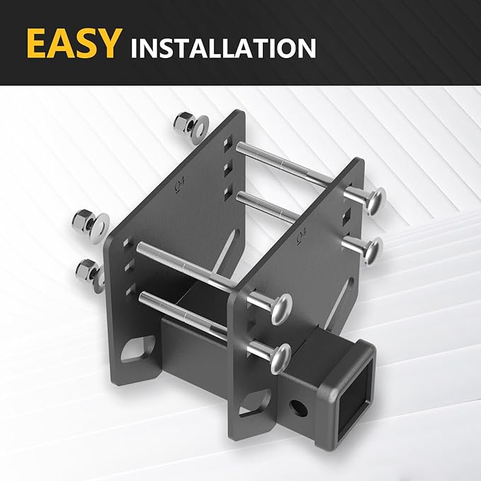 RV Bumper 2" Trailer Hitch Receiver Fits 2 inch to 4 inch Rear Bumper Beams, 3500 LBS Capacity Upgrade Tow Towing Hitch Adapter Openning for Cargo Carrier Bike Racks Ball Mounts RV Tire Carrier