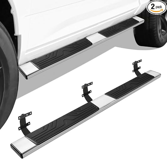 6.5" Running Boards Compatible with Dodge Ram 1500 2019-2025 Quad Cab (Only Fit New Body Style),Side Steps for Truck,Mirror Stainless Steel Nerf Bars