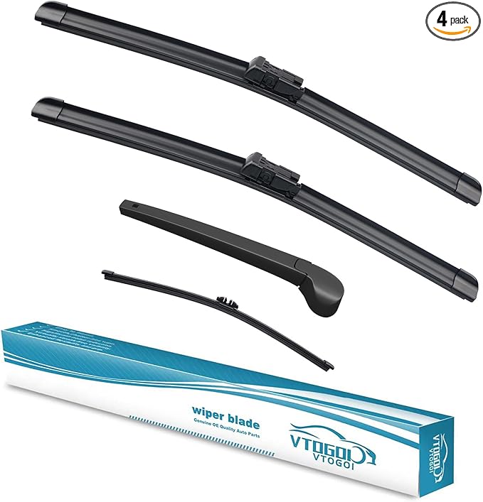 VTOGOI Windshield Wipers Replacement for BMW X5 2007-2013 Front Rear Wiper Blades and Rear Windshield Wiper Arm Set for My Car (Pack of 4)
