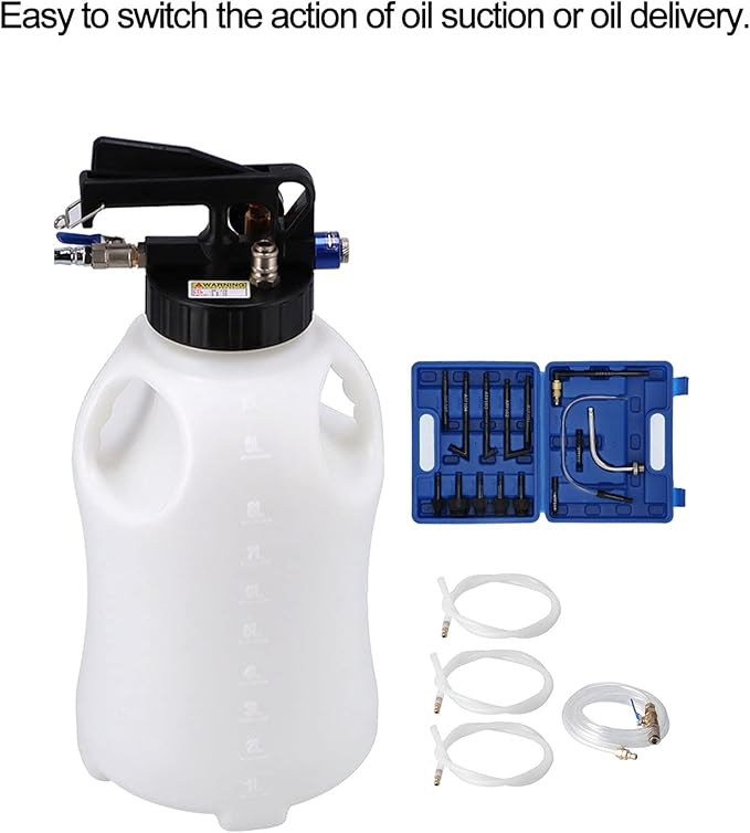 PerGar Transmission Fluid Pump Pneumatic Extractor and Dispenser Tool Kit, 10L Pneumatic Automatic Transmission Oil Filling Dispenser Engine Oil Fluid Change Tool Kit