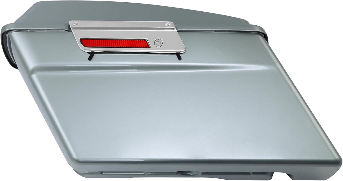 Green-L Silver Hard Saddlebags Fit for Harley Touring Electra Street Road Glide King 1994-2013