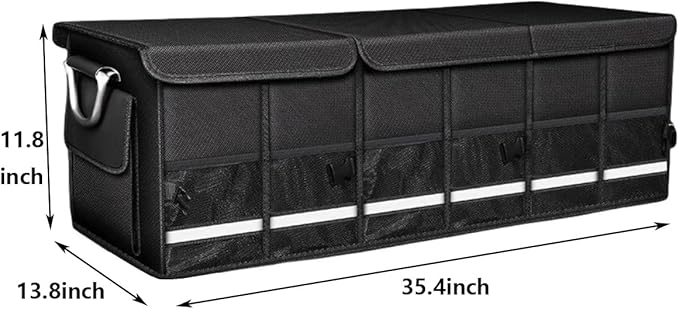 Collapsible Multi Compartment Car Trunk Organizer,SUV Trunk Organizer, suitable for Car Accessories Interior for Women and Men (JB-09)