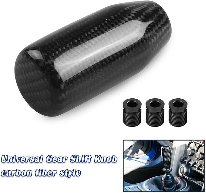 RYANSTAR Universal Gear Shift Style Knob,Car Modified Carbon Fiber Stand Head Manual Transmission Shift Lever Knob Head Wave Stick Shift Knob