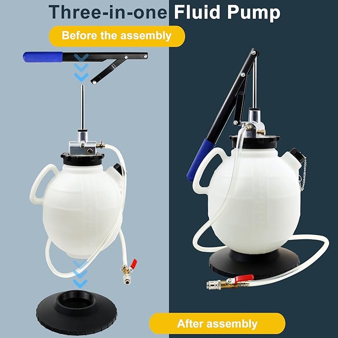 JoyFans 7.5 Liter Manual Transmission Fluid Pump, ATF Refill Fill System Dispenser Kit, Portable Automatic Oil Transfer Change Filling Tool with 15PCS ATF Adapters on Most Vehicles Cars