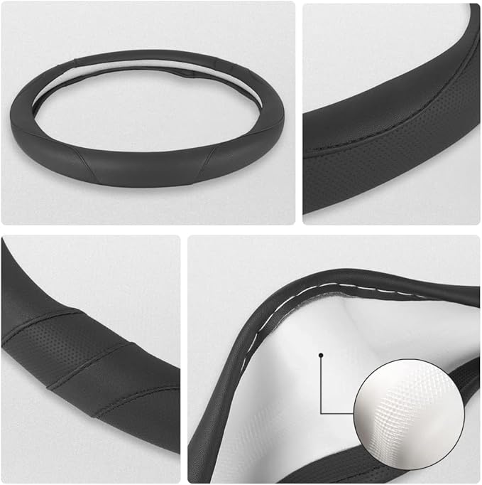 West Llama Car Steering Wheel Cover for Ford Escape,Explorer,Fusion,Focus,Bronco,Transit,Edge(Black- Standard Size)