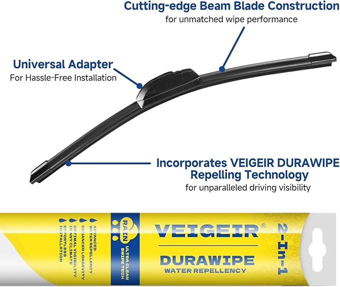 24 inch + 19 inch Windshield Wiper Blades Compatible with Ford Fusion 2012 2011 2010 2009 2008 2007 2006 Chevy Equinox 2009-2005 Impala 2021-2014 Dodge Journey 2020-2008 Front Wiper 2 Pack