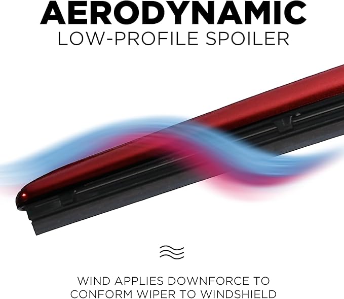 ClixWipers 26" + 22" (Set of 2) Red Chrome All Weather Premium Automotive Replacement Windshield Wiper Blades, Passenger and Driver Side Winter Wiper Blades for Various Car Models