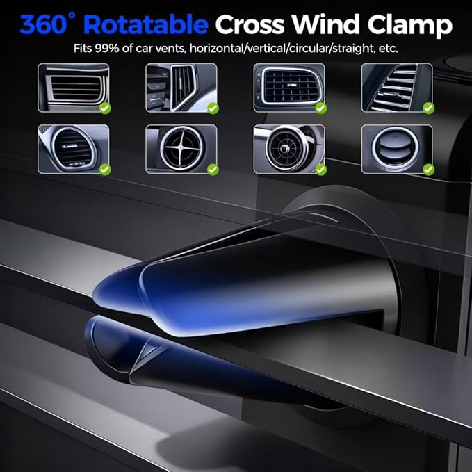 Car Air Freshener Diffuser, Smart Car Air Freshener, Auto On/Off with 3 Modes, Vent Clip, Long Lasting with 10 Essential Oils in 5 Scents (2 Pack)