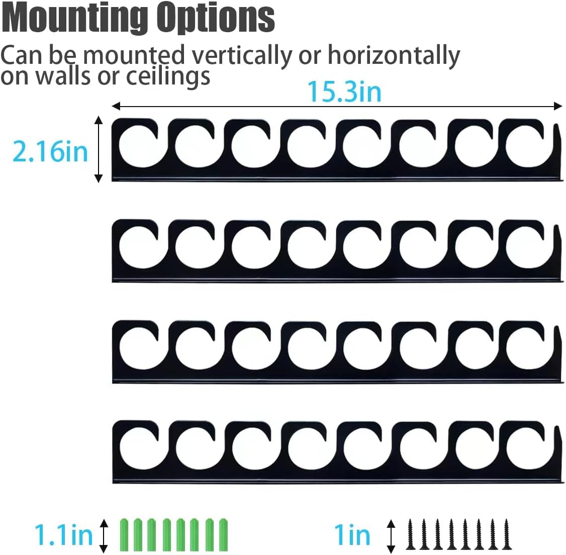 Wall Mounted Fishing Rod Rack Holder Ceiling Storage Hook Hanger Display Metal Horizontal Rack Oranizer Poles Steel Racks Holds up to 16 Rods with Soft Protective Pad for Garage Cabin and Basement